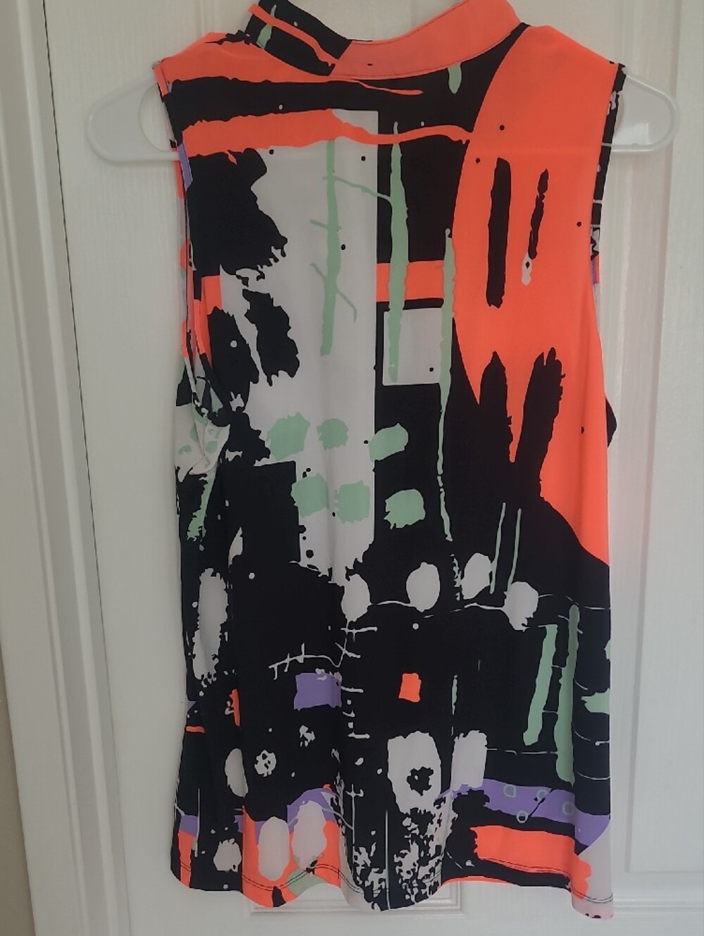 jamie sadock Neon Abstract Zip-Front Tank Top - Orange/Black/White - Picture 5 of 8
